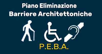 Piano per l'eliminazione delle barriere architettoniche PEBA con icone di problemi fisici